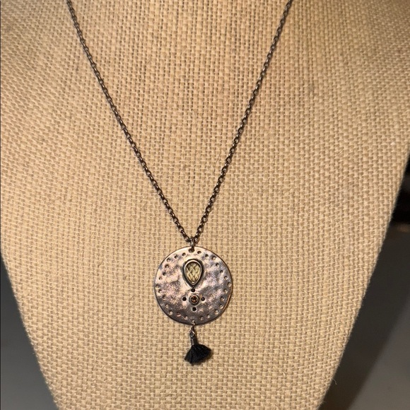 Silpada Sterling Silver Tassel Fringe Cut-out Pendant Necklace N3349 - Picture 1 of 6